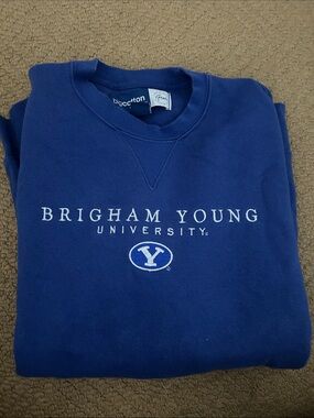 Brigham Young University Navy Crewneck Sweatshirt - Classic Collegiate Logo